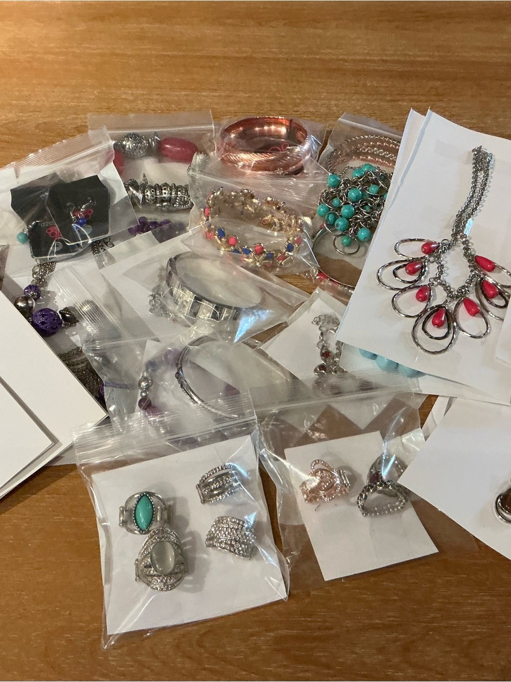 Brand New Bundle of Costume Jewelry Lot of 35 Necklaces Bracelets Earrings Rings